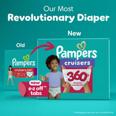 Pampers Diapers - Cruisers 360 - Size 3, 136 Count, Babyproof up to 100% Leakproof Pull-On Diaper