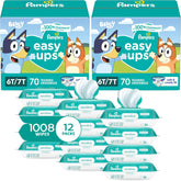 Pampers Easy Ups Pull On Training Underwear Boys, 4T-5T, 2 Month Supply (2 x 104 Count) with Sensitive Water Based Baby Wipes 12X Multi Pack Pop-Top and Refill (1008 Count)