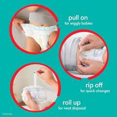 Pampers Pull On Cruisers 360° Fit Disposable Baby Diapers Size 4, One Month Supply (144 Count) with Sensitive Water Based Baby Wipes 6X Pop-Top Packs (336 Count)