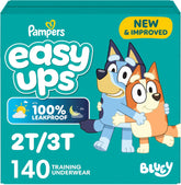 Pampers Training Pants - Easy Ups Boys & Girls Bluey - Size 2T-3T, 140 Count, Children's Potty Underwear (Packaging May Vary)