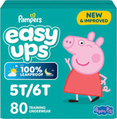 Pampers Training Pants - Easy Ups Girls & Boys - Size 5T-6T, 80 Count, Peppa Pig Potty Underwear (Packaging May Vary)
