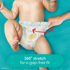 Pampers Pull On Cruisers 360° Fit Disposable Baby Diapers Size 6, 104 Count with Sensitive Water Based Baby Wipes 4X Pop-Top Packs (336 Count)