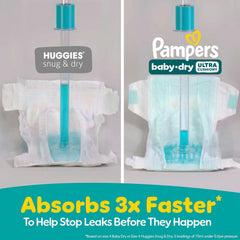 Pampers Diapers - Baby Dry - Size 5, 132 Count, Absorbent Disposable Infant Diaper (Packaging May Vary)
