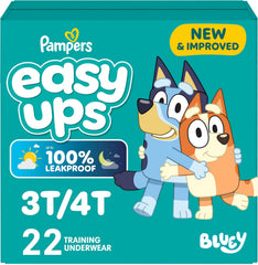 Pampers Training Pants - Easy Ups Boys & Girls Bluey - Size 3T-4T, 22 Count, Children's Potty Underwear (Packaging May Vary)