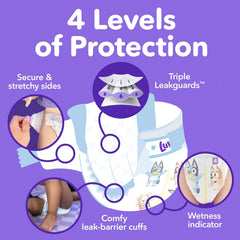 Luvs Size 1 Baby Diapers, Platinum Protection Bluey Diapers for Day & Night, Size 1, 294 Count (Packaging May Vary)
