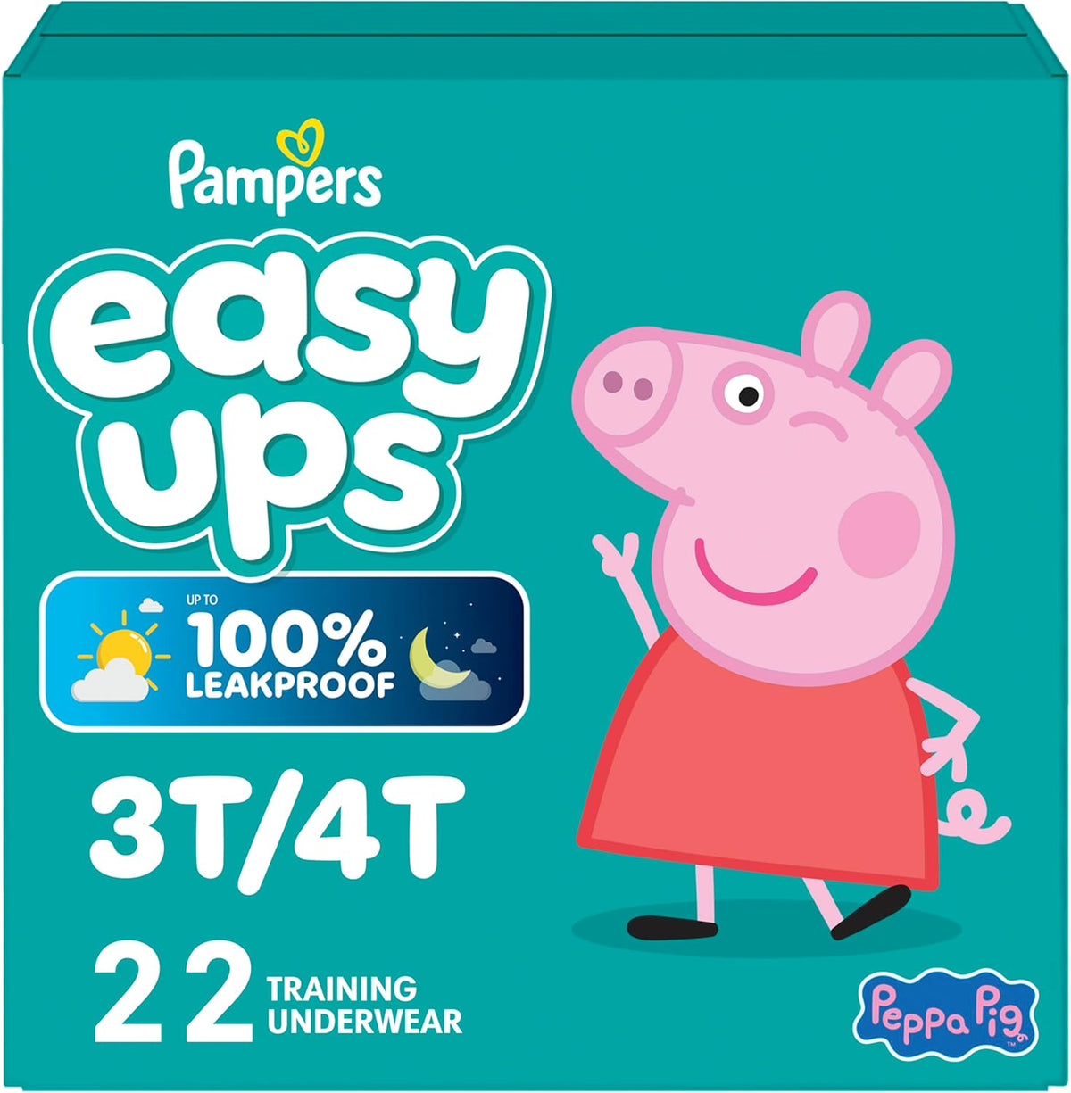 Pampers Training Pants - Easy Ups Girls & Boys - Size 3T-4T, 22 Count, Peppa Pig Potty Underwear (Packaging May Vary)