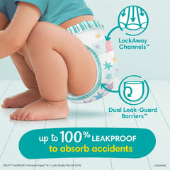 Pampers Easy Ups Pull On Training Underwear Boys, 4T-5T, 2 Month Supply (2 x 104 Count) with Sensitive Water Based Baby Wipes 12X Multi Pack Pop-Top and Refill (1008 Count)